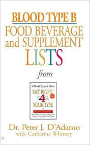 [Book] Blood Type B:  Food, Beverage and Supplemental Lists